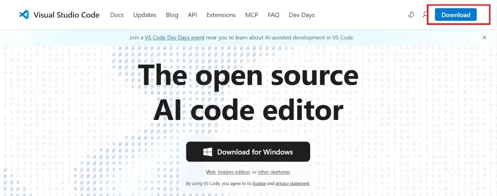 Офіційна сторінка Visual Studio Code
